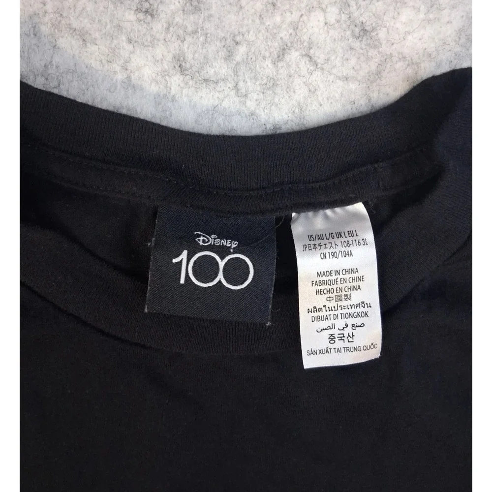 Disney 100 Walt Disney World T Shirt Large Black Mickey & Friends Graphic Tee - Picture 3 of 7